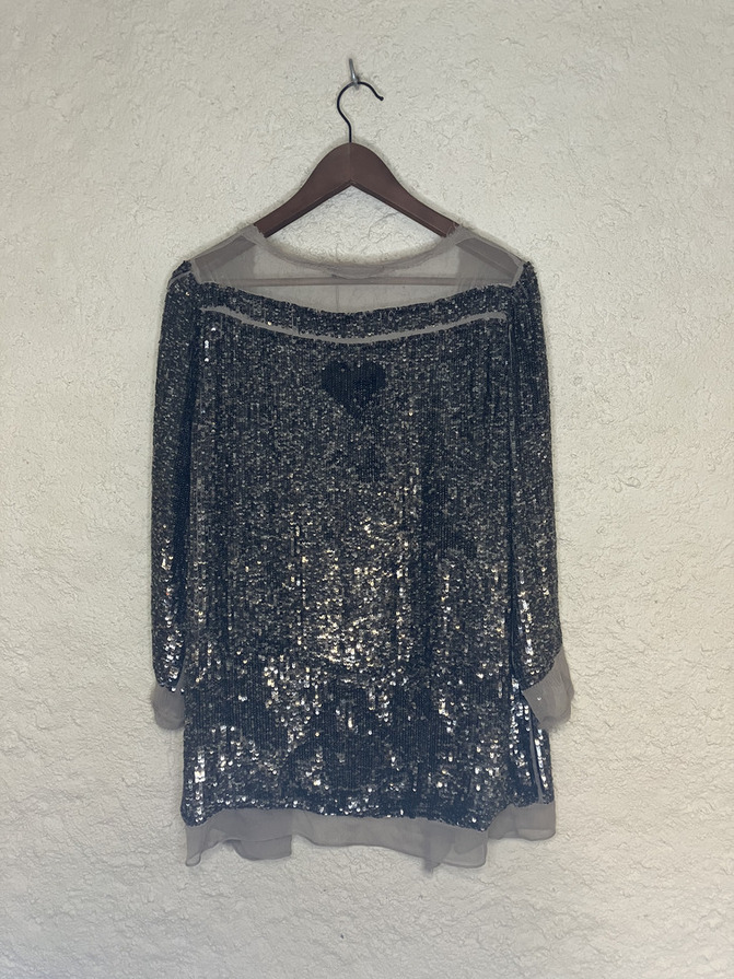 Camisola paillettes i seda